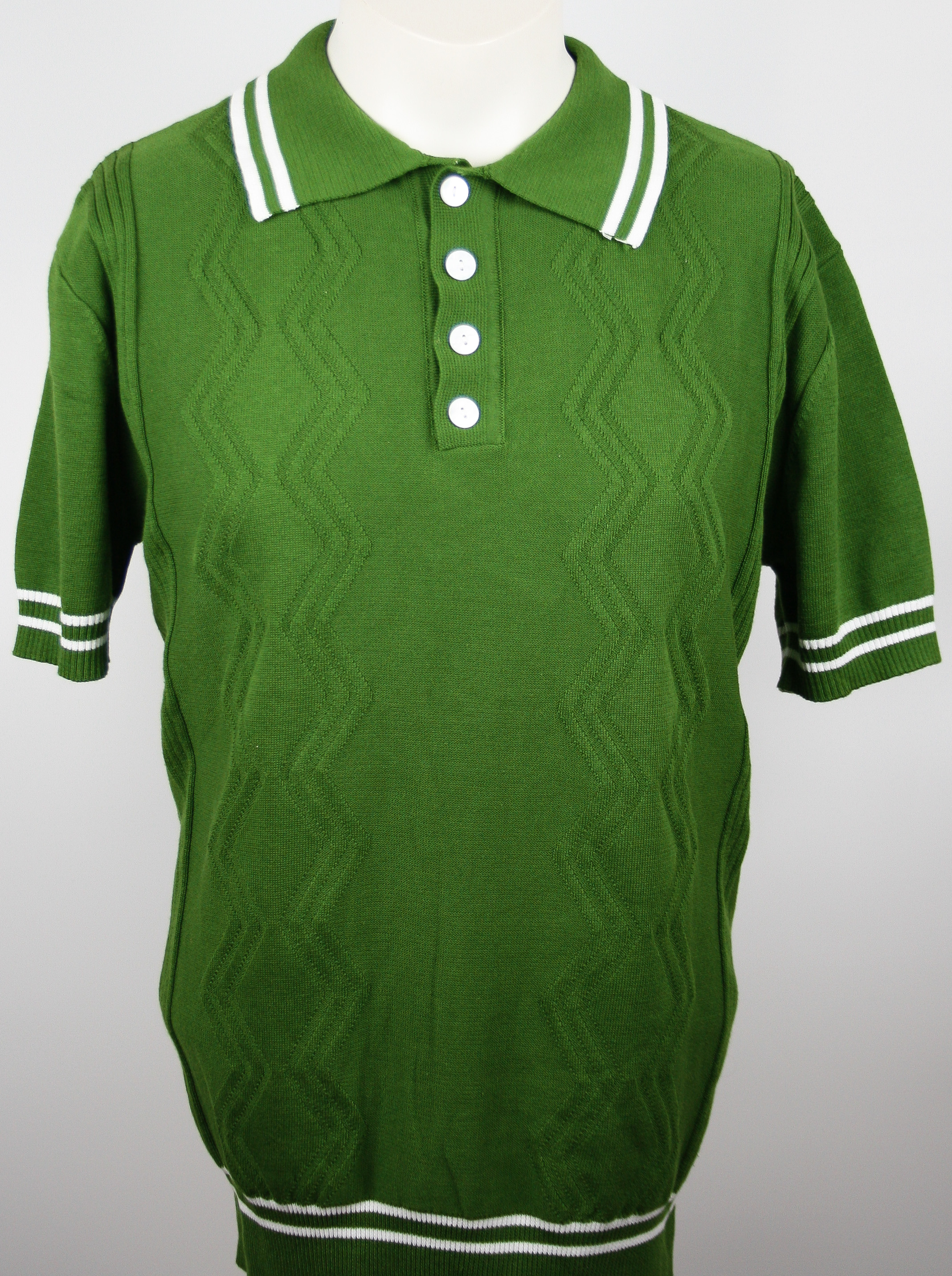 Oxknit Cable Knit Polo Green Größe L *Neuwertig*